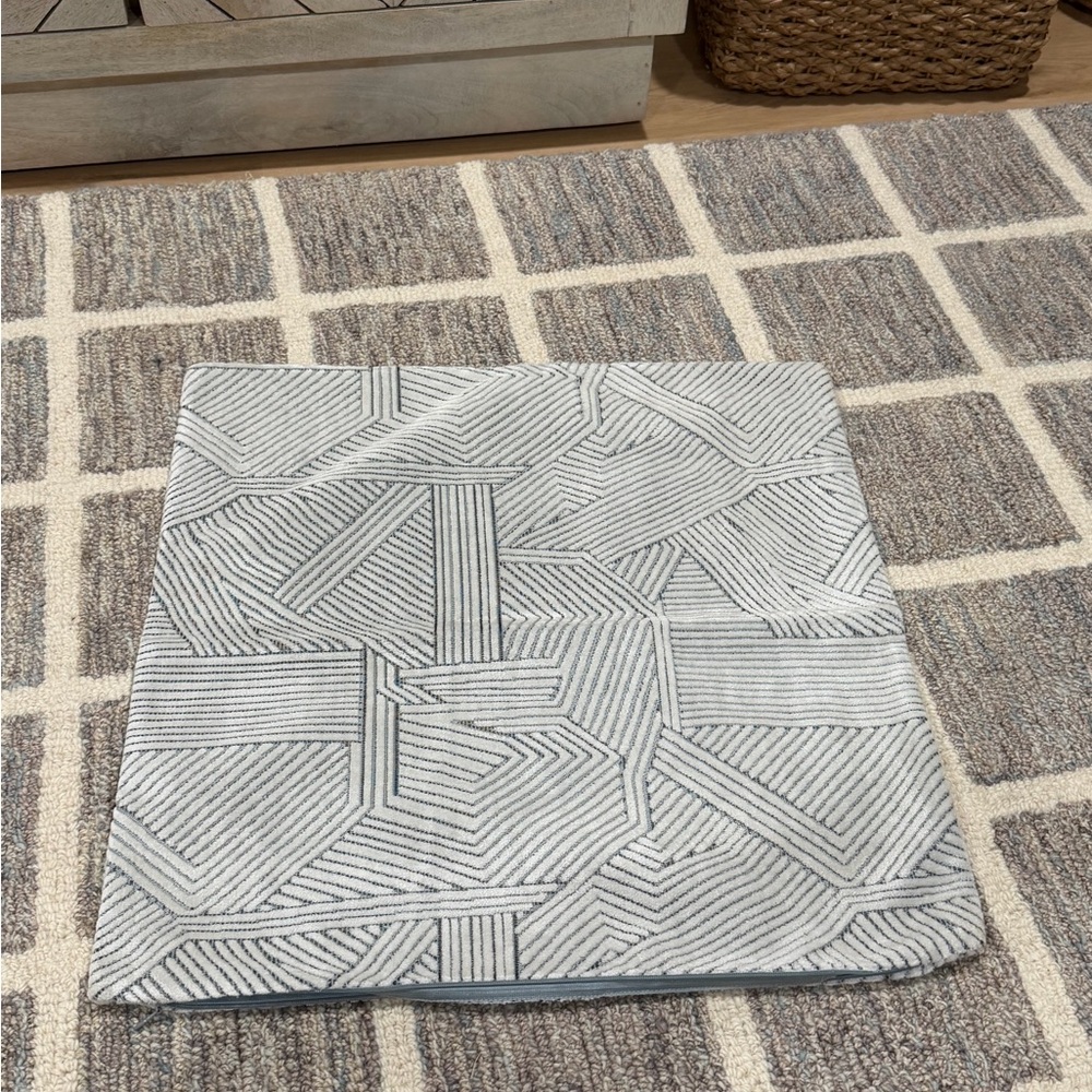 West Elm Cream and Light Gray Chevron Zip Pillow Cover